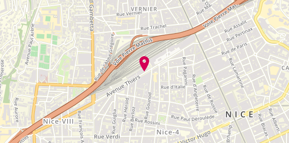 Plan de Europcar France, Gare Sncf 12 Avenue Thiers, 06000 Nice