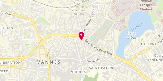 Plan de RENTSCAPE Location de Voiture - Vannes Gare SNCF, 56 Bis Boulevard de la Paix, 56000 Vannes