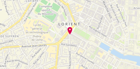 Plan de Hertz Location de Voitures - Lorient - 2 Rue de la Belle Fontaine, 2 Rue de la Belle Fontaine, 56100 Lorient