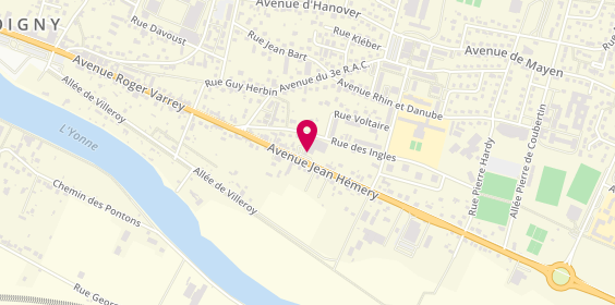 Plan de Autoreva Lease, Route de Migennes
31-33 avenue Jean Hemery D943, 89300 Joigny