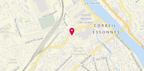 Plan de Hertz Vehicules de Location, 9 Rue du Général Leclerc, 91100 Corbeil-Essonnes
