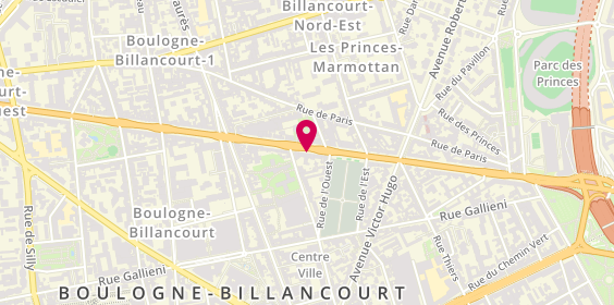 Plan de Rent A Car, 53 Bis Route de la Reine, 92100 Boulogne-Billancourt