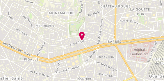 Plan de Elpitiya Girlie, 18 Rue Orsel, 75018 Paris