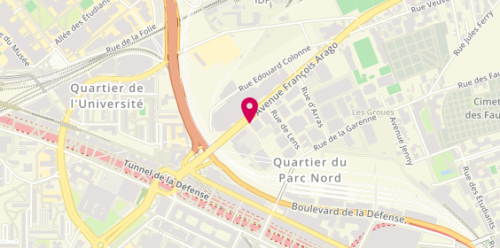 Plan de Hertz Location de Voitures - Paris, Nanterre - 50/64 Avenue Francois Arago HLE, 50/64 avenue François Arago, 92000 Paris