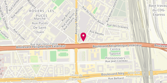 Plan de Rent A Car, 55 Rue des Entrepôts, 93400 Saint-Ouen-sur-Seine