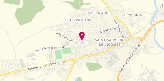 Plan de Super U, avenue Sénateur Foubert, 50390 Saint-Sauveur-le-Vicomte